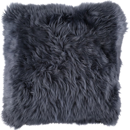 Long-Wool Cushion | New Zealand Sheepskin | 35x35 cm Navy Blue (Light)