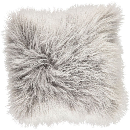 Curly Cushion | Mongolian Sheepskin Ash/Snow
