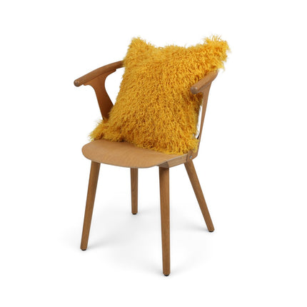Sheepskin Cushion | Tibet | 50x50 cm Mustard Yellow