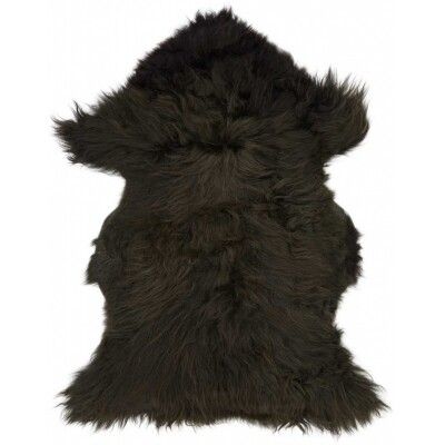 Tibetan Sheepskin | Straight Wool | Green/Brown | 100x60 cm
